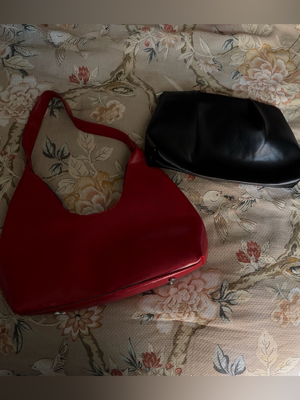 SHEIN Red Shoulder Bag with Black Clutch Duo